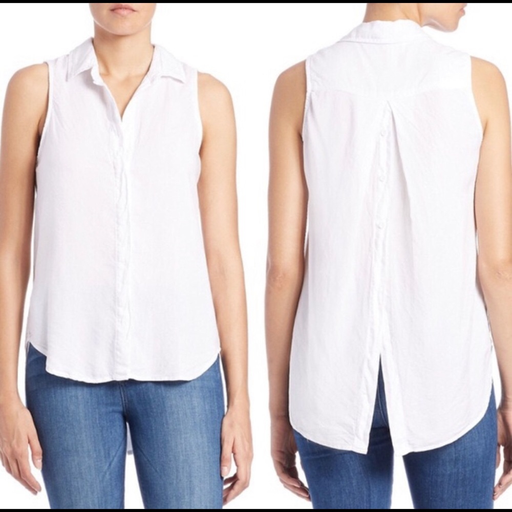 Cloth & Stone white button up, open back tank top